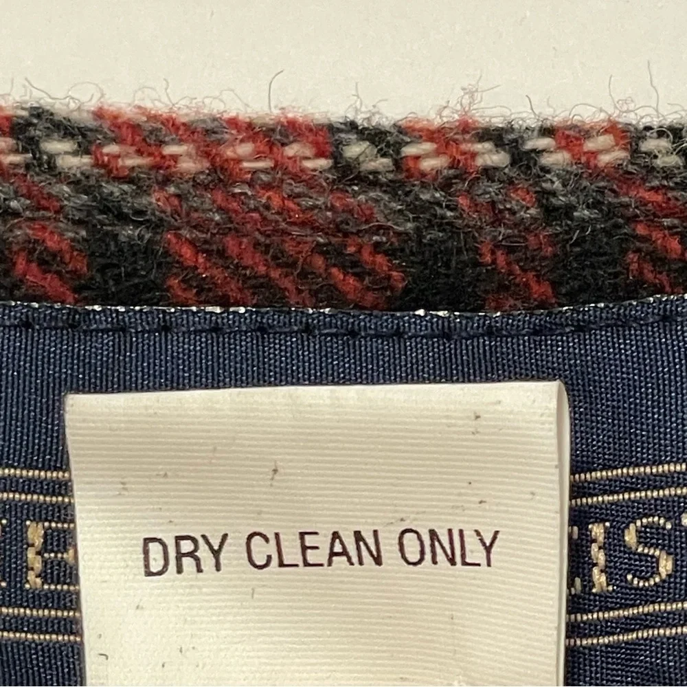 Herman Geist Wool Vintage Plaid Red and Black Women's Wrap Skirt Size 10